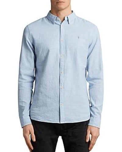 Shop Allsaints Dulwich Regular Fit Button-down Shirt In Light Blue