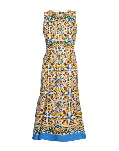 Shop Dolce & Gabbana Knee-length Dress In Yellow
