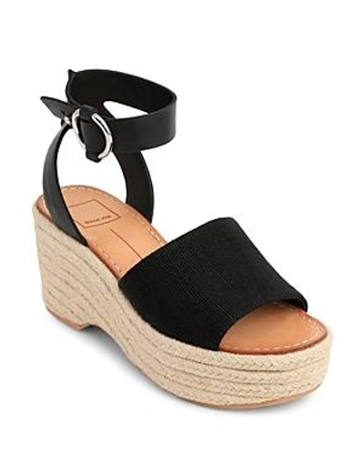 Shop Dolce Vita Women's Lesly Espadrille Platform Sandals In Black Elastic