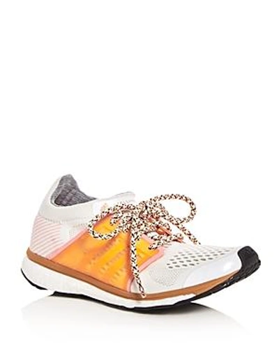 Shop Adidas By Stella Mccartney Women's Adizero Adios Lace Up Sneakers In White/orange