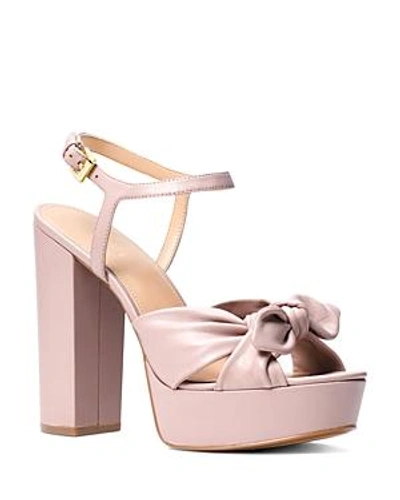 Shop Michael Michael Kors Women's Pippa Leather Platform High-heel Sandals In Soft Pink