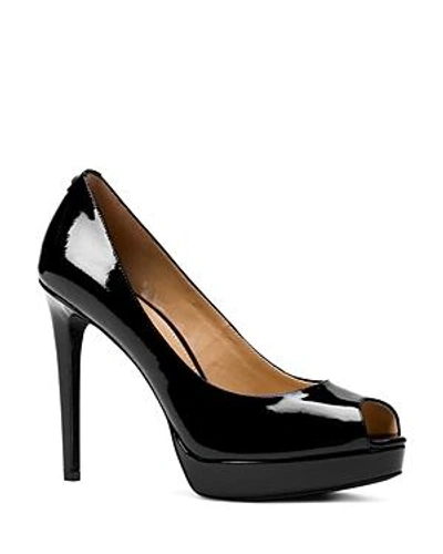 Shop Michael Michael Kors Women's Erika Platform Peep Toe Pumps In Black