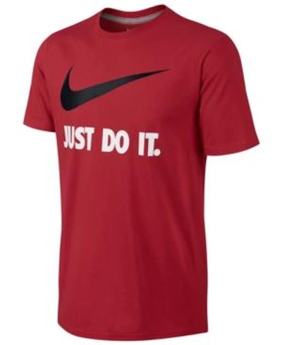 Shop Nike Men's Just Do It Swoosh T-shirt In Tropical Pink