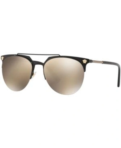 Shop Versace Sunglasses, Ve2181 In Gold Mirror/black Matte