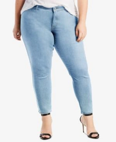 Shop Levi's Plus Size 711 Cotton Skinny Ankle Jeans In Lightsaber