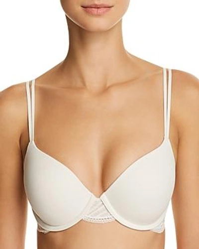 Shop Calvin Klein Perfectly Fit Firework Lace Convertible Contour Bra In Ivory