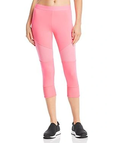 Shop Adidas By Stella Mccartney Essentials Mesh-inset Cropped Leggings In Pink
