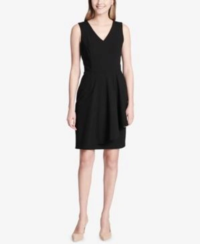 Shop Calvin Klein Ruffle-detail A-line Dress In Black
