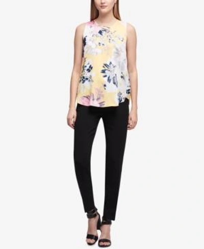 Shop Dkny Floral-print Top, Created For Macy's In Moody Floral