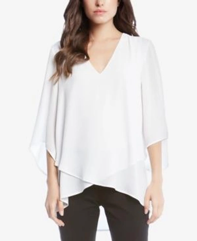 Shop Karen Kane Crossover-hem Tunic In Off White