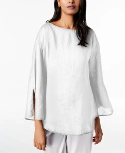 Shop Eileen Fisher Organic Linen Boat-neck Top In White