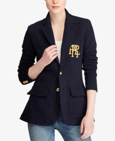 Shop Polo Ralph Lauren Custom-fit Fleece Blazer In Navy