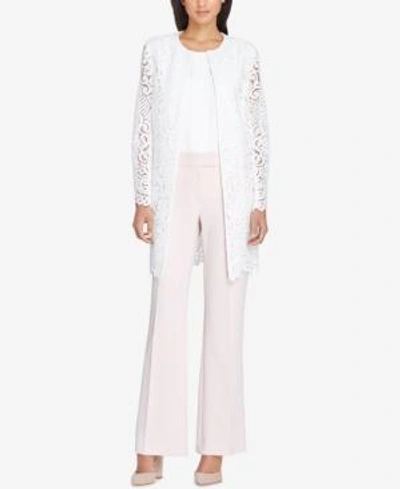 Shop Tahari Asl Lace Topper Jacket In White