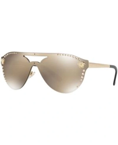 Shop Versace Sunglasses, Ve2161b In Gold Mirror/gold