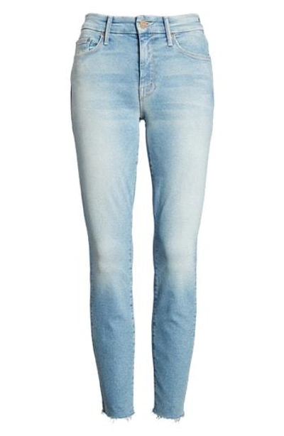 Shop Mother The Looker Fray Ankle Skinny Jeans In Ready To Roll