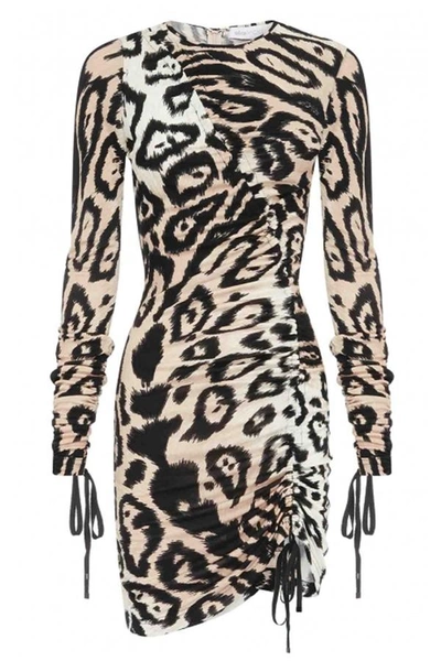 Shop Alice Mccall Not About You Dress Biscuit In Brown, Cream, Black, Leopard
