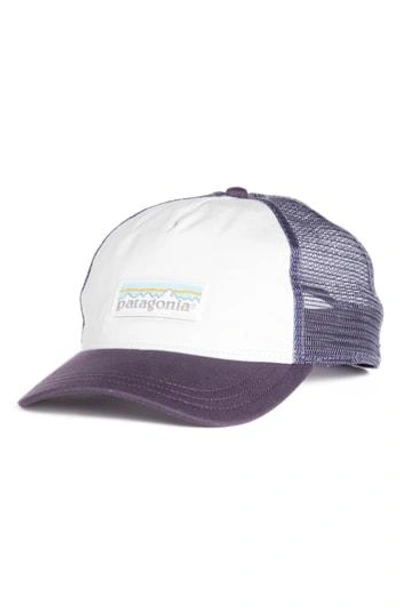 Shop Patagonia Trucker Hat - White In White W/ Piton Purple
