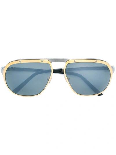 Shop Cartier Santos De  Sunglasses - Metallic