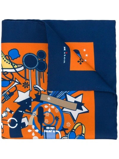 Shop Kiton Abstract Print Handkerchief