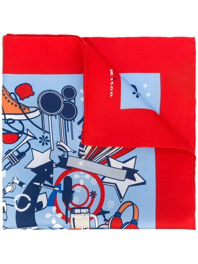 Shop Kiton Abstract Print Handkerchief - Multicolour