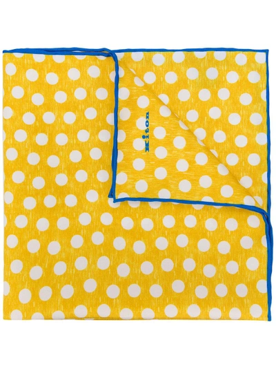Shop Kiton Polka Dot Handkerchief - Yellow