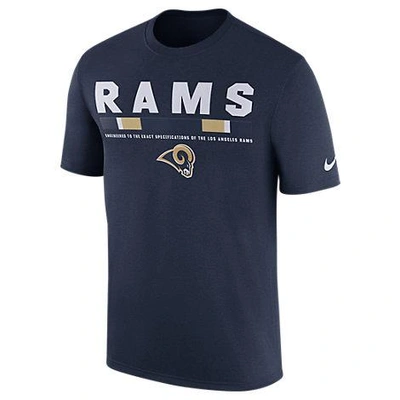 Shop Nike Men's Los Angeles Rams Nfl Legend Staff T-shirt, Blue