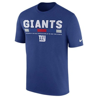 Shop Nike Men's New York Giants Nfl Legend Staff T-shirt, Blue