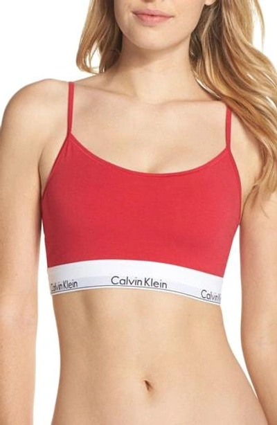 Calvin Klein Modern Cotton Adjustable Strap Bralette Qf1730 In Empower