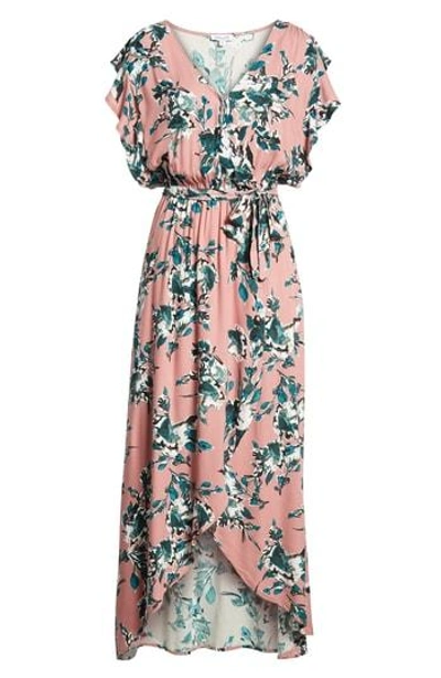 Shop Splendid Floral Print Wrap Maxi Dress In Rose Dust