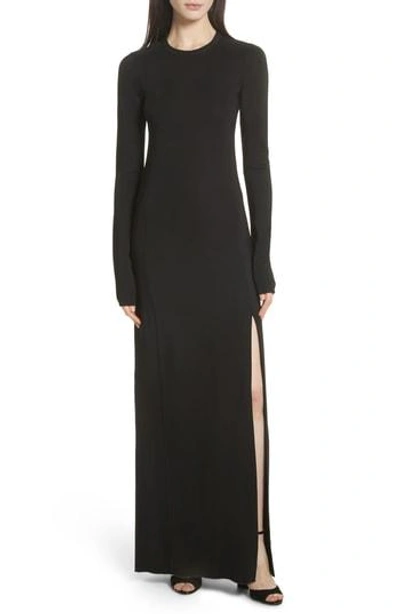 Shop Elizabeth And James Fallon Slit Skirt Jersey Maxi Dress In Black