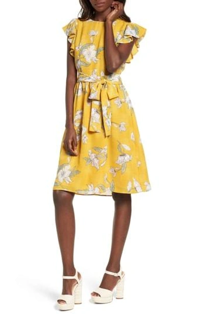 Shop Joa Fit & Flare Dress In Quince Blossom
