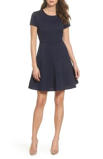 Shop Eliza J Fit & Flare Dress In Navy