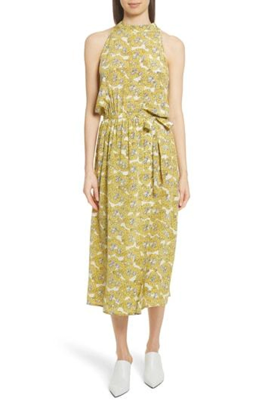 ROBERT RODRIGUEZ Dania Floral-Print Cutout newest Belted Midi Dress