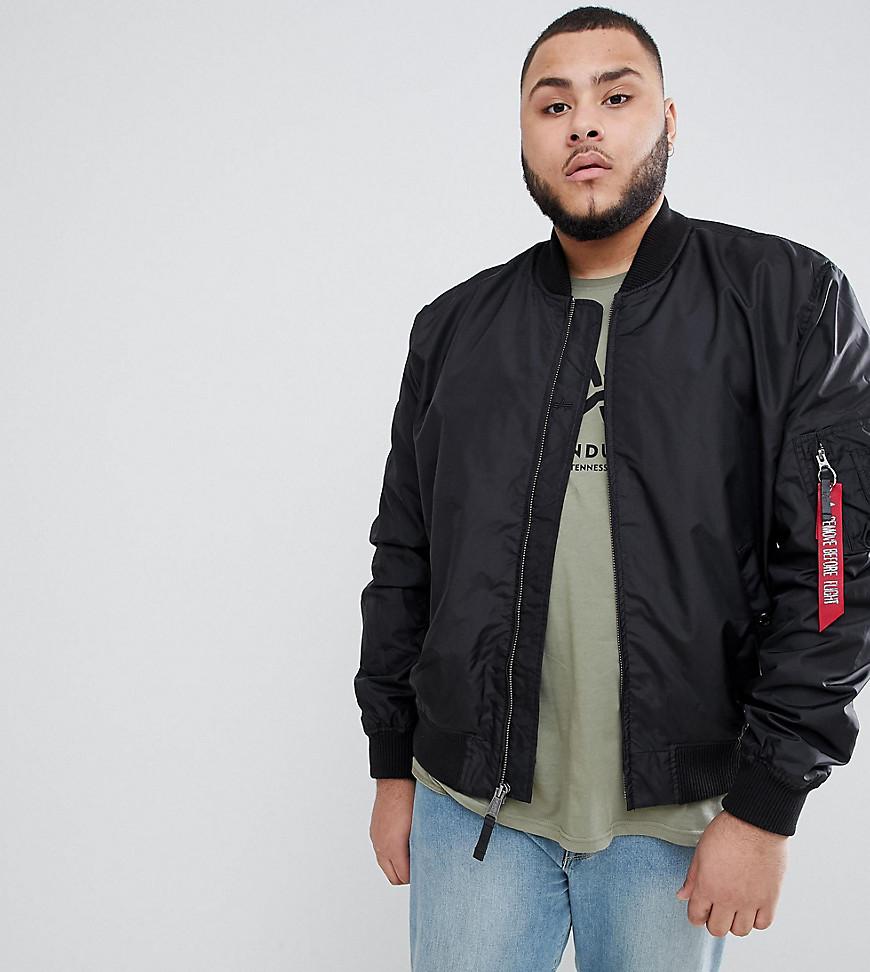 Alpha Industries Ma1 Tt Bomber Jacket Slim Fit In Black Black Modesens