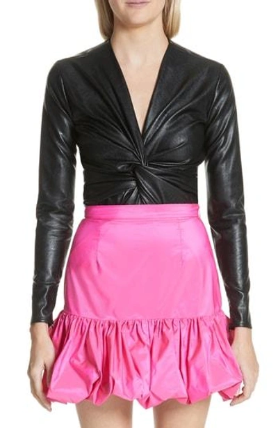 Shop Stella Mccartney Alter Faux Leather Bodysuit In Black