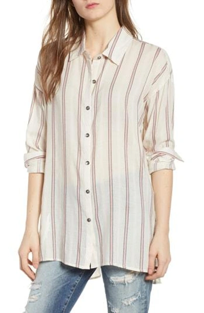 Shop Splendid Stripe Woven Shirt In Off White
