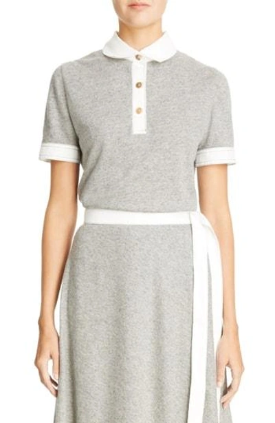 Shop Loewe Linen Blend Polo In Grey