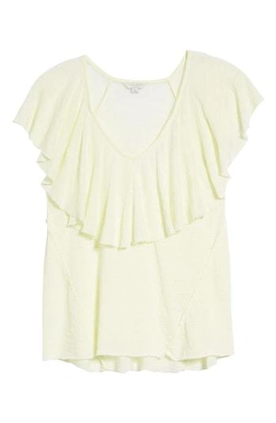 Shop Lucky Brand Burnout Ruffle Tee In Tender Yellow