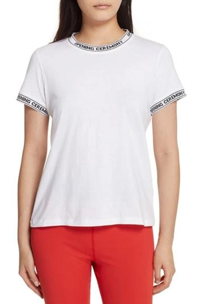 Shop Opening Ceremony Logo Trim Tee In White