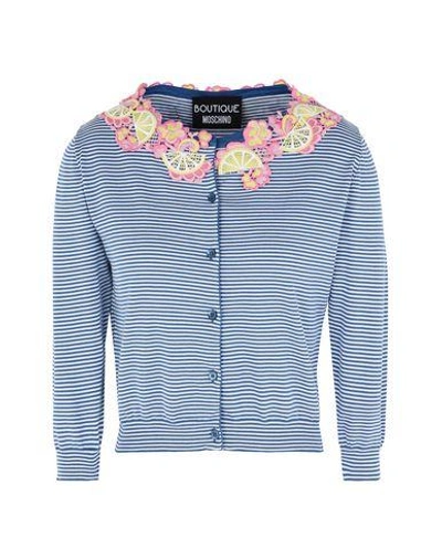 Shop Boutique Moschino Cardigans In Blue