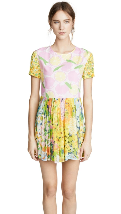 Shop Boutique Moschino Short Sleeve Floral Dress In Multi