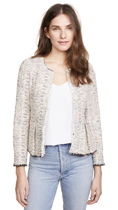Shop Rebecca Taylor Rainbow Tweed Jacket In Multi