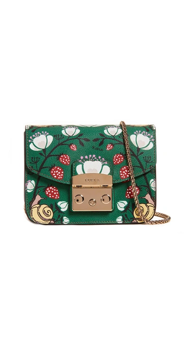 Shop Furla Metropolis Mini Strawberry Cross Body Bag In Toni Smeraldo