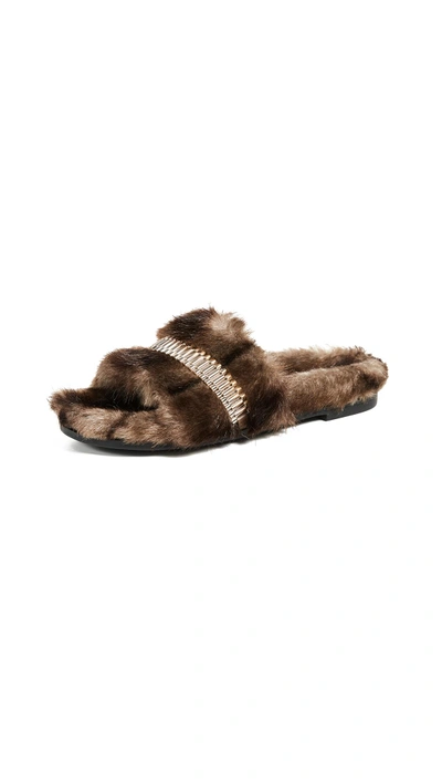 Shop Kendall + Kylie Shade Slides In Brown/platino