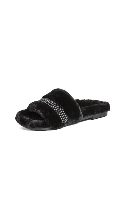 Shop Kendall + Kylie Shade Slides In Black/nickel