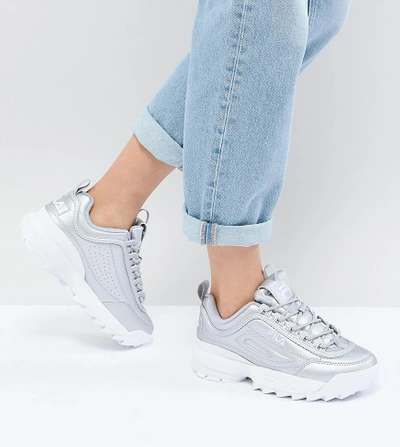 Fila Disruptor Trainers In Silver - Silver | ModeSens