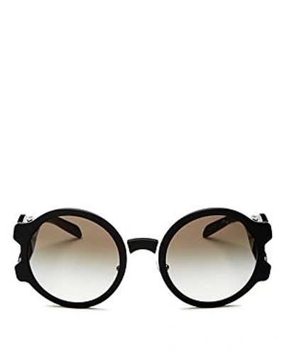 Shop Prada Women's Round Sunglasses, 53mm In Black/gray