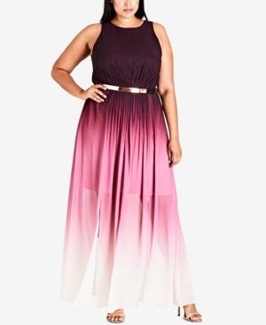 plus size ombre maxi dress