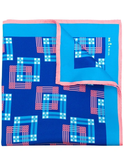 Shop Kiton Geometric Print Scarf - Blue