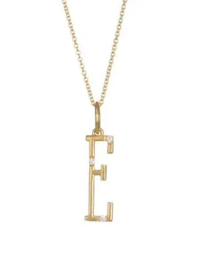 Shop Devon Woodhill Character Letters Diamond & Gold E Pendant Necklace